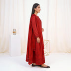 Faiqa By Bareeze Embroidery – Unstitched 3 Piece Suit (Red)