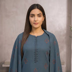 Faiqa By Bareeze Embroidery – Unstitched 3 Piece Suit (Gray Chateau)