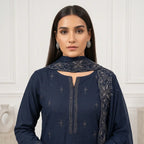 Wajiha By Bareeze Embroidery – Unstitched 3 Piece Suit – Mid Gray