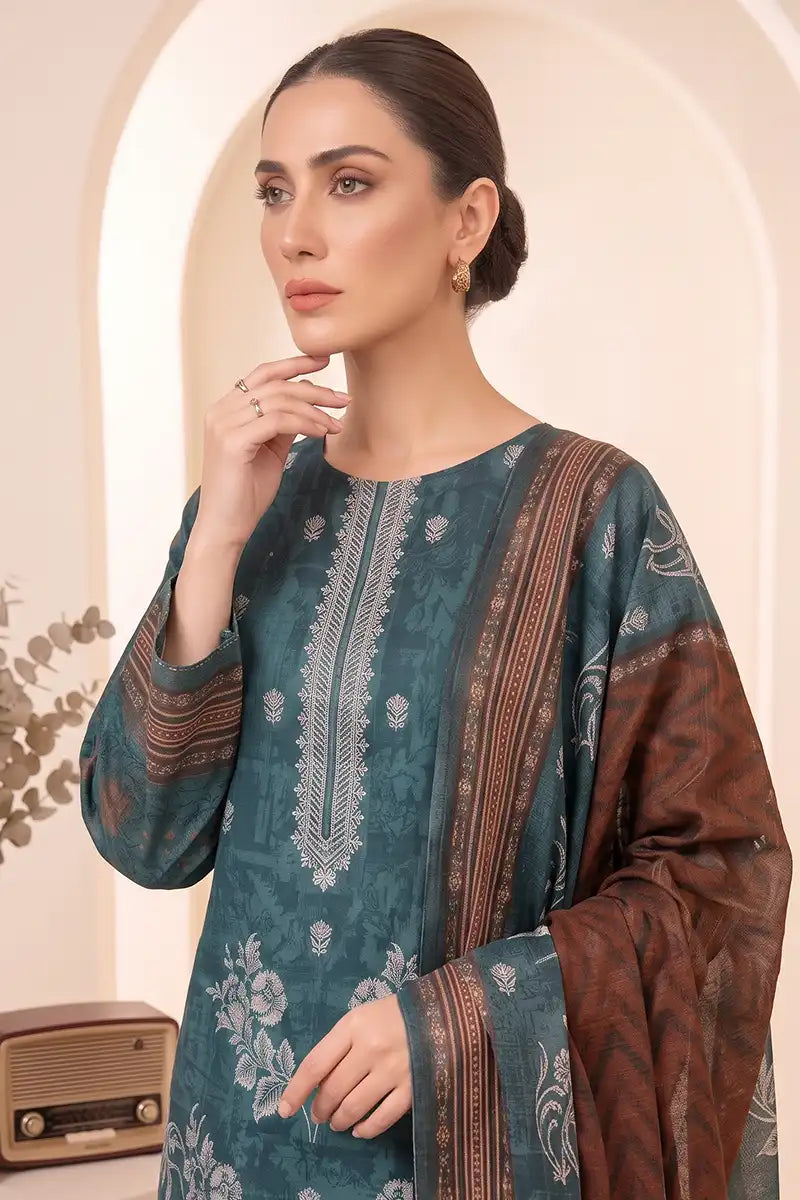 Rimal Vol 87 Embroidery Unstitched 3-Piece Lawn Suit (Ocean Blue)