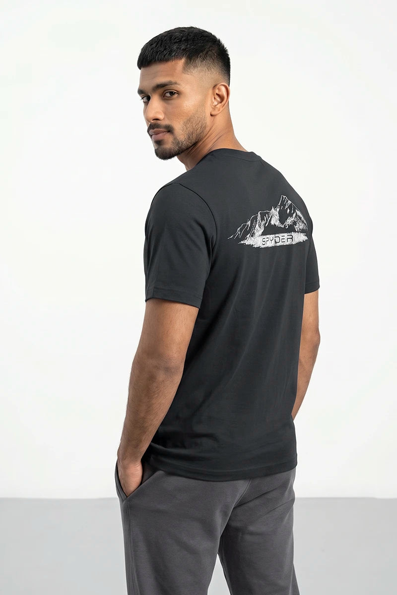 Spyder Men’s Crew Neck Printed T-Shirt – Black