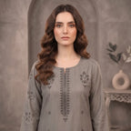 Faiqa By Bareeze Embroidery – Unstitched 3 Piece Suit (Potters Clay)