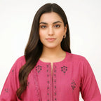 Faiqa By Bareeze Embroidery – Unstitched 3 Piece Suit (Pink Violet)