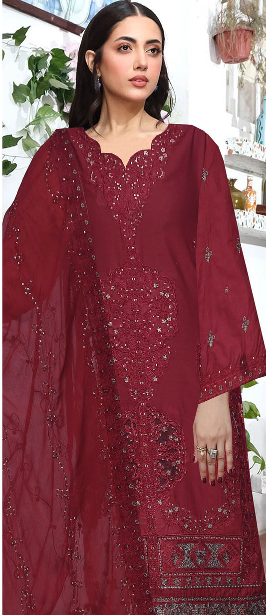 Usman Kashif Nora-Vol 1505" Lawn Embroidered 3-Piece Suit