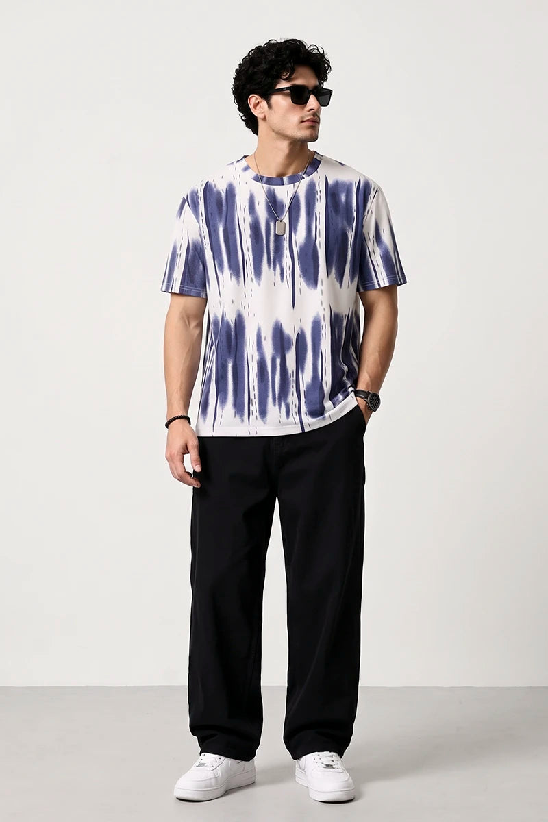 Men’s Dri-Fit Printed Round Neck T-Shirt - Blue