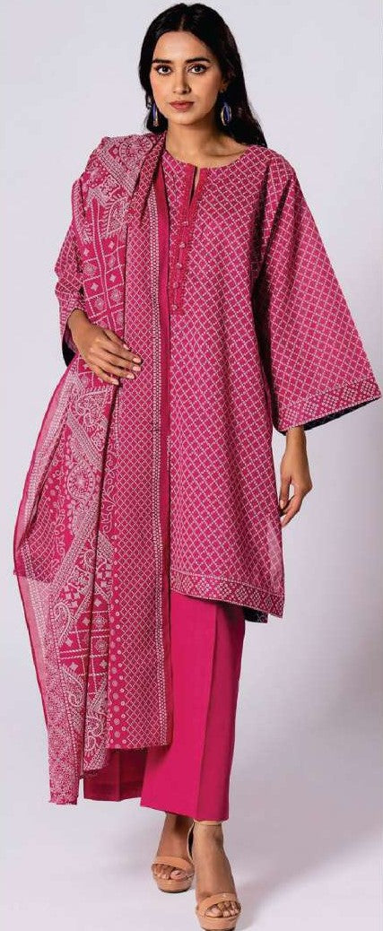 KHAADI-Unstitched 3-Piece printed Lawn Suit