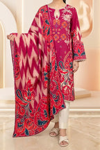 Aryana By KBC Fashion - 3PC Unstitched Printed Lawn Suit (Dark Pink)