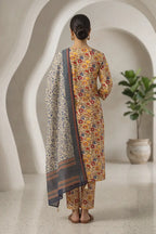 Beechtree - 2piece Stitched suit (Shirt & Dupatta) (Beige)