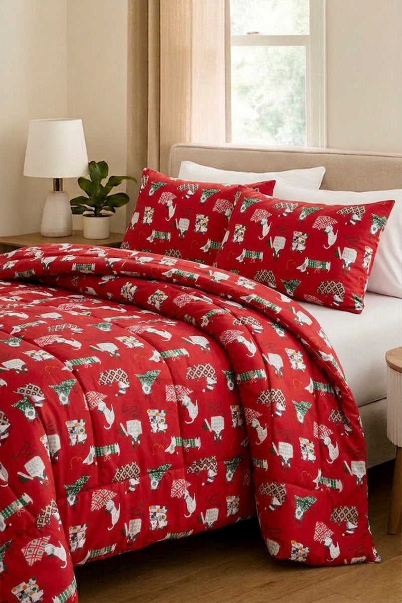 Premium Printed 200 GSM Comforter (Holiday Red)