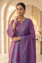 Beechtree - 2piece Stitched suit (Shirt & Dupatta) (Purple)