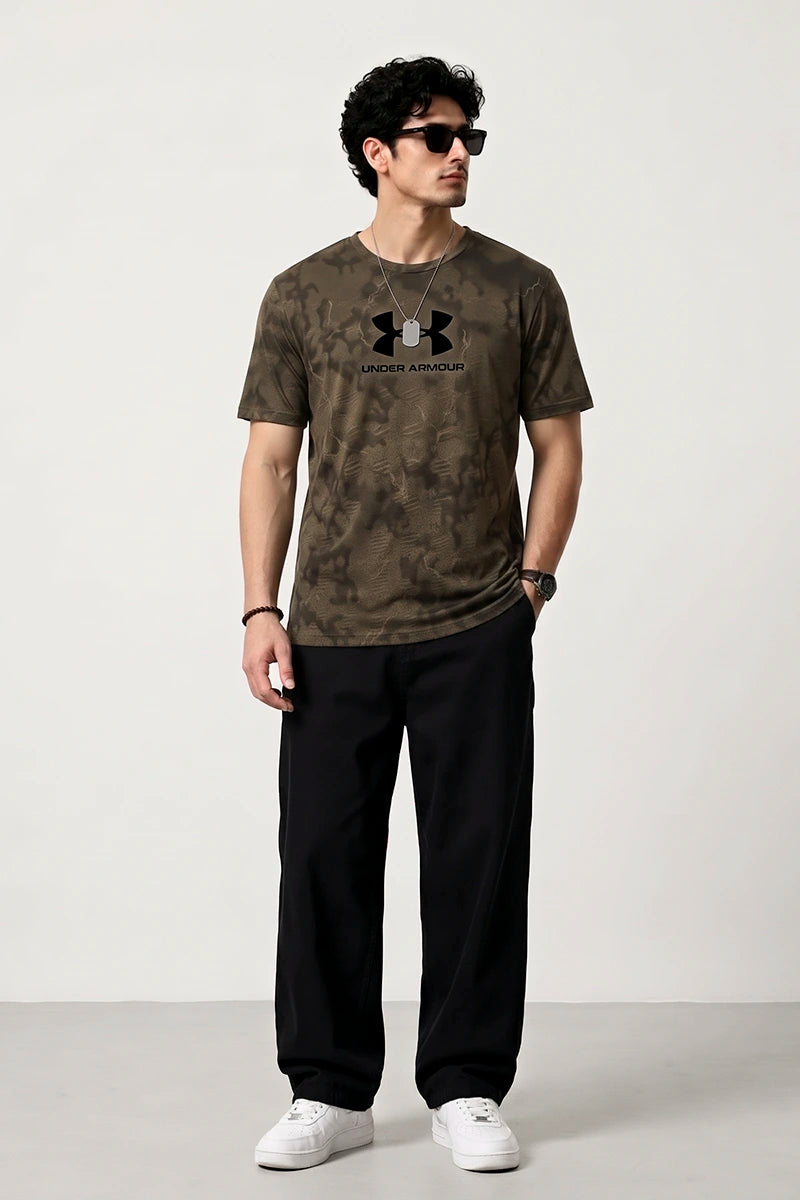 Under Armour Dri-Fit Round Neck T-Shirt – Dark Brown