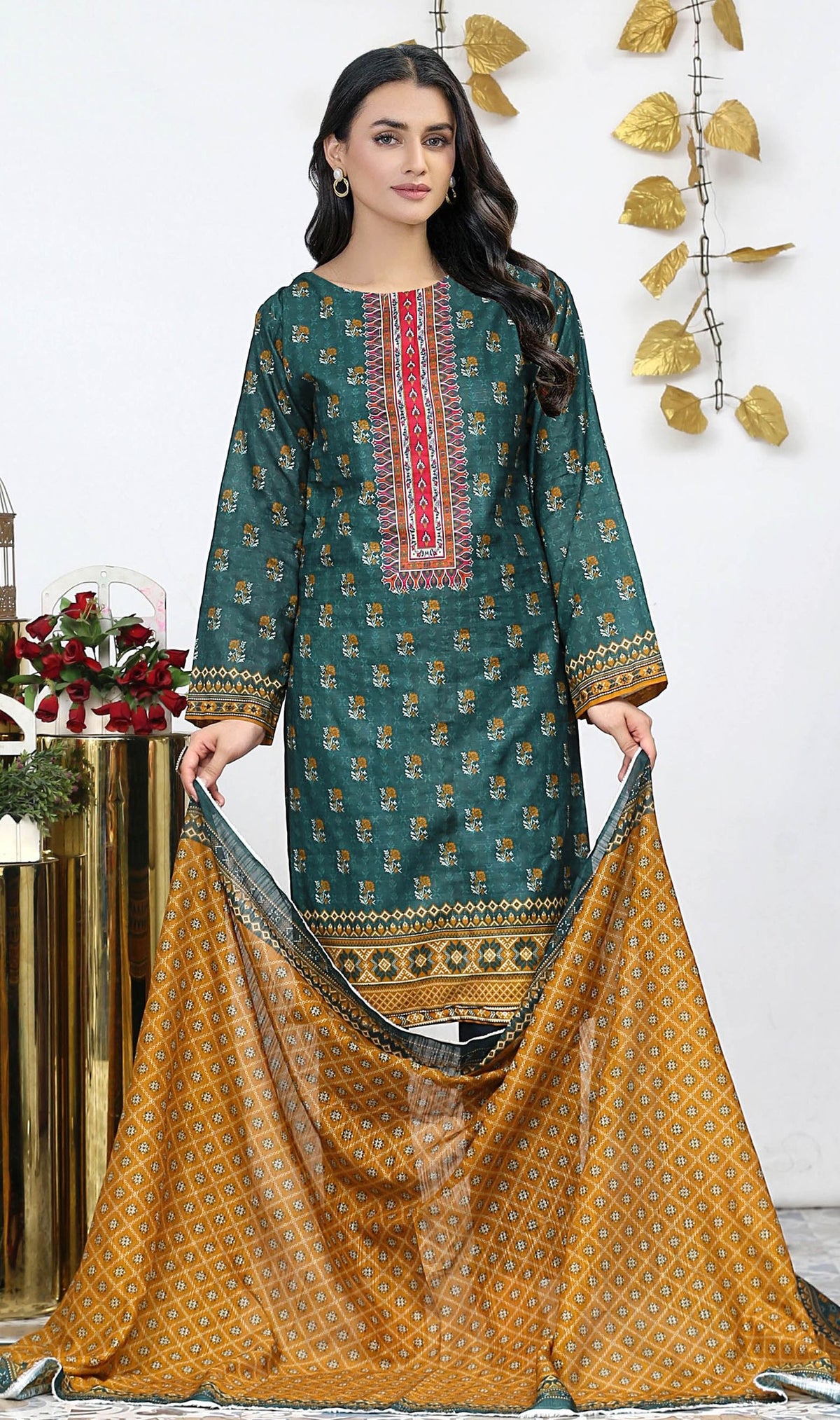 USMAN KASHIF MAHIR DORIA – 3 Piece Unstitched Lawn Suit – CHP-52