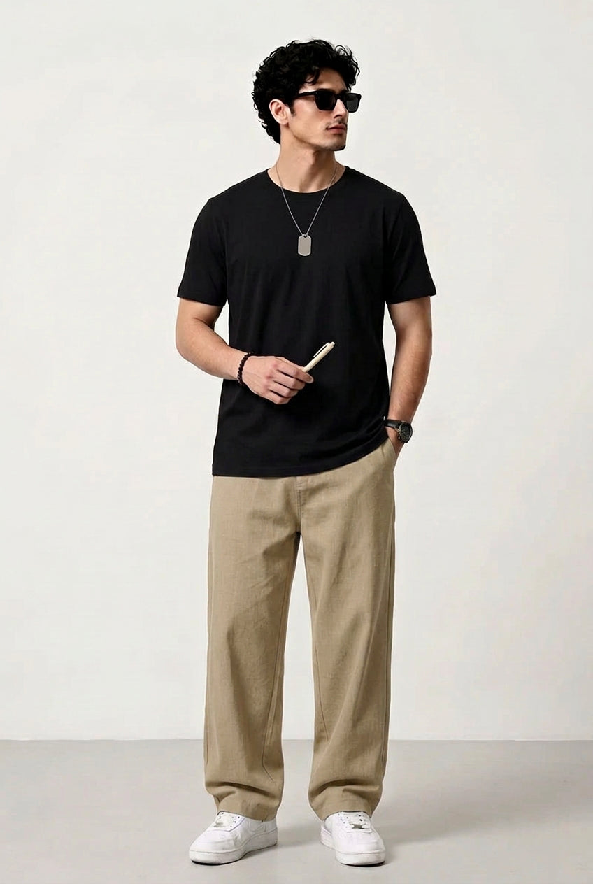 Polo Round Neck Dri-Fit T-Shirt - Black