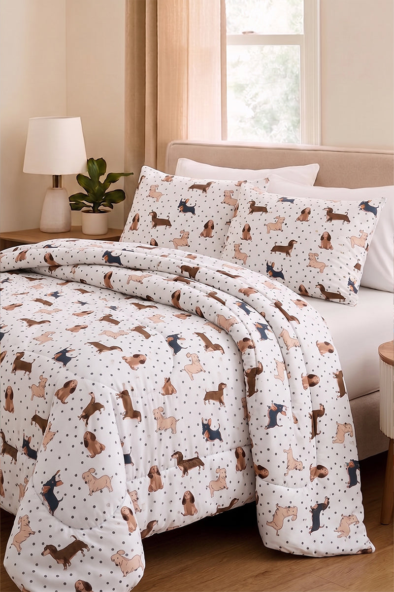 Premium Printed 200 GSM Comforter (Light Tan Dog)