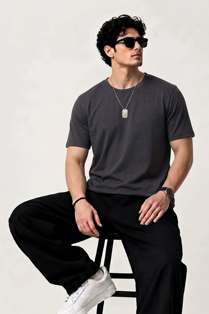 Gucci Round Neck Dri-Fit T-Shirt - Dark Grey