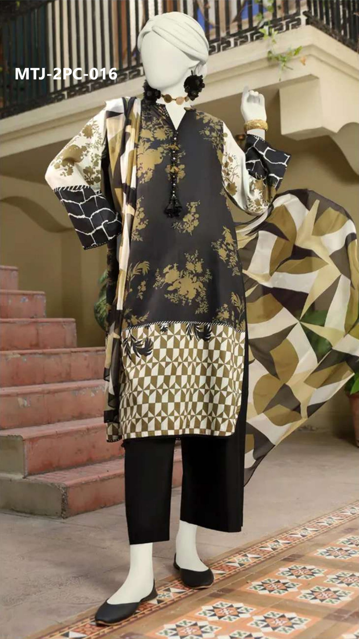 MTJ - Unstitched 2Piece Lawn Shirt Dupatta