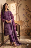 Rimal by UK Vol-22 3PC Unstitched Embroidered Lawn Suit (Deep Purple)