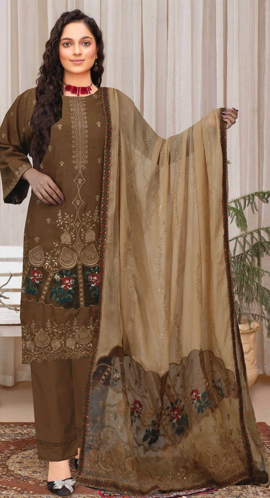 Usman Kashif Nora-Vol 1505" Lawn Embroidered 3-Piece Suit