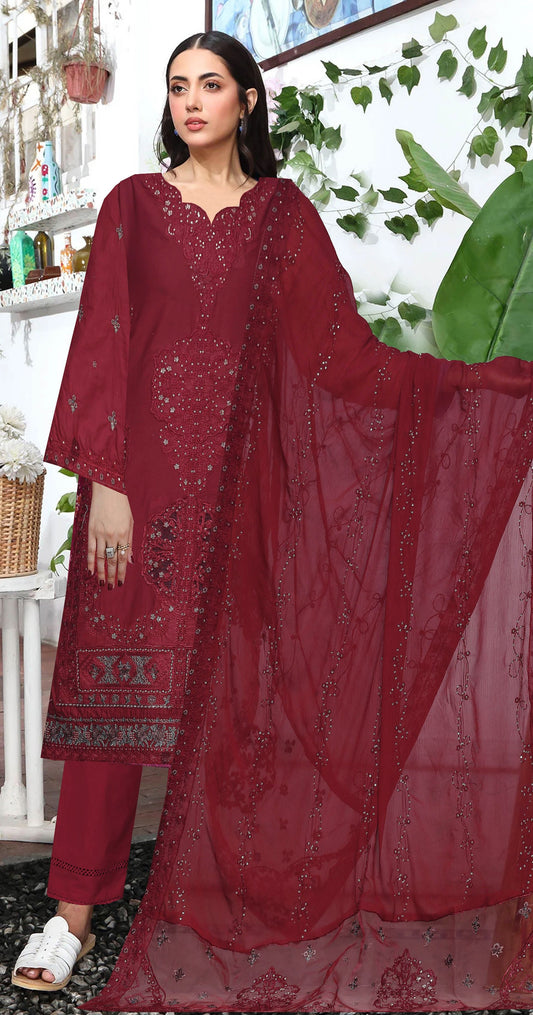Usman Kashif Nora-Vol 1505" Lawn Embroidered 3-Piece Suit