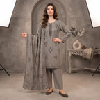 Faiqa By Bareeze Embroidery – Unstitched 3 Piece Suit (Potters Clay)
