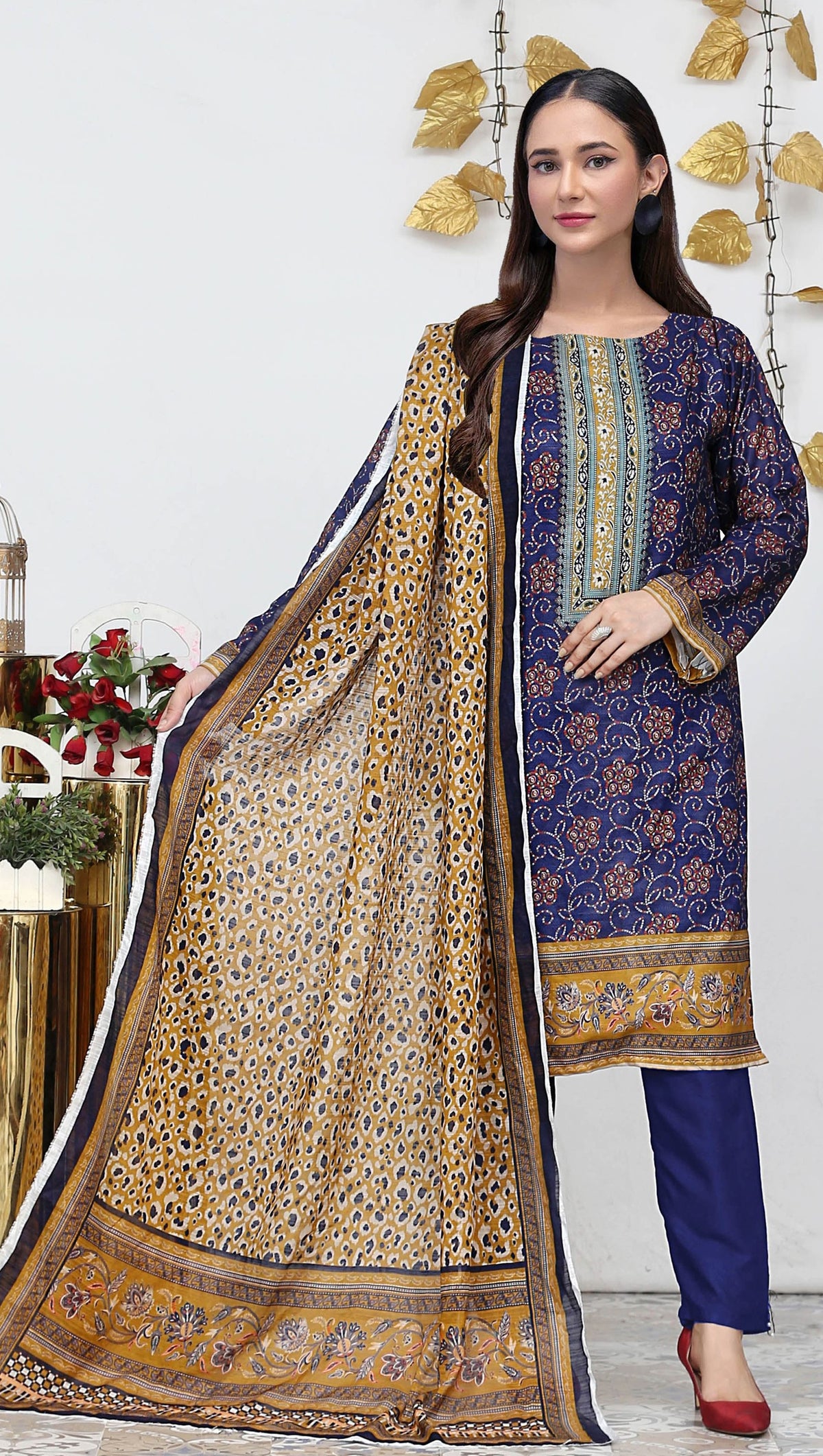 USMAN KASHIF MAHIR DORIA – 3 Piece Unstitched Lawn Suit – CHP-52