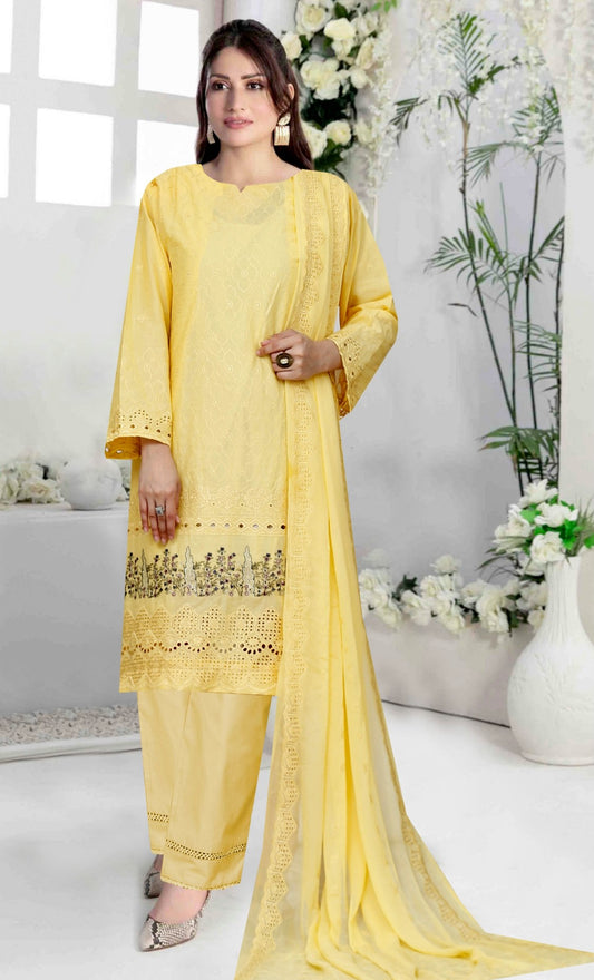 Usman Kashif – Gazal Schiffli – 3 Piece Unstitched Lawn Suit