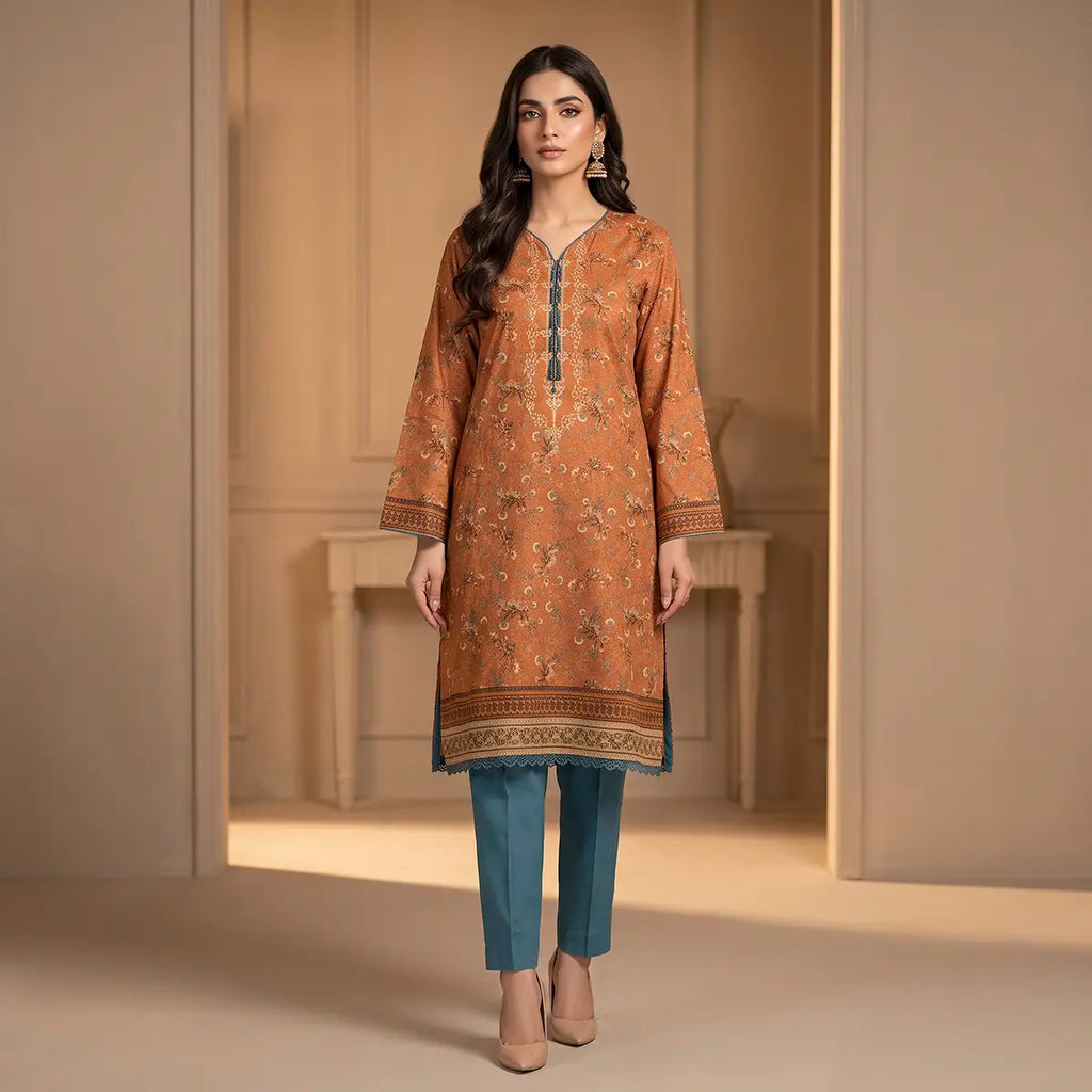 Sana Safinaz 2-Piece Stitched Khaddar Suit (Rust)