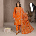 Afsha By Bareeze Fashion Embroidery – Unstitched 3 Piece Suit (Orange)