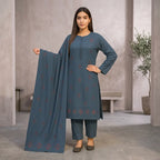 Faiqa By Bareeze Embroidery – Unstitched 3 Piece Suit (Gray Chateau)