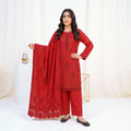 Faiqa By Bareeze Embroidery – Unstitched 3 Piece Suit (Red)