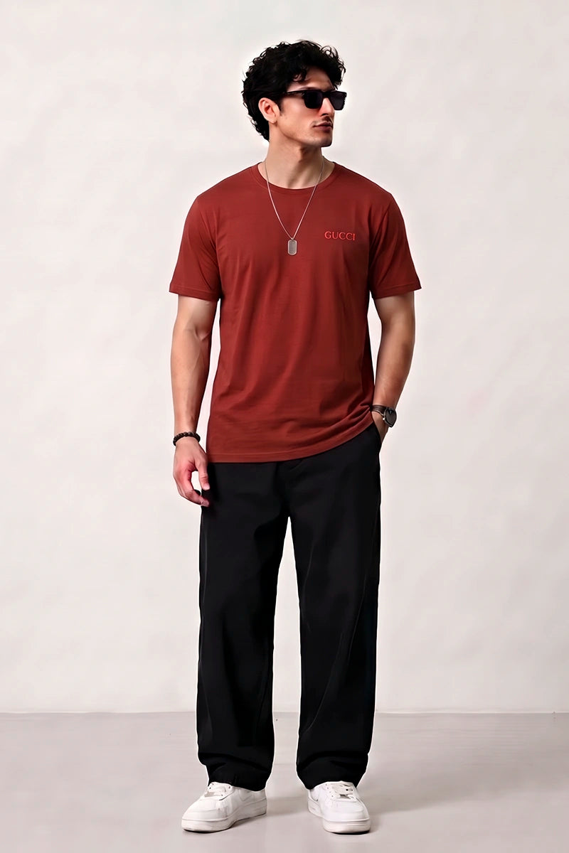 Gucci Round Neck Dri-Fit T-Shirt - Dark Peach