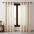 CURTAINS by KBC Fashion – 8 RINGS HIGH & EXPORT QUALITY - Single Piece (Off-White)