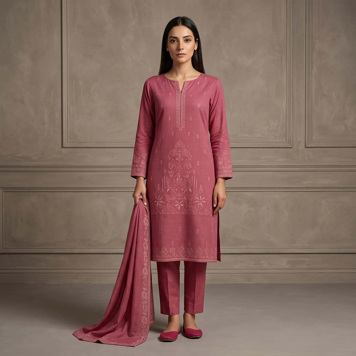 Wajiha By Bareeze Embroidery – Unstitched 3 Piece Suit – Contessa