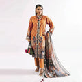Agha Noor 3-Piece Unstitched Printed Premier Cambric Suit – Orange