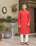 J. Plain Kurta for Teens – Contrast Kaaj on Placket
