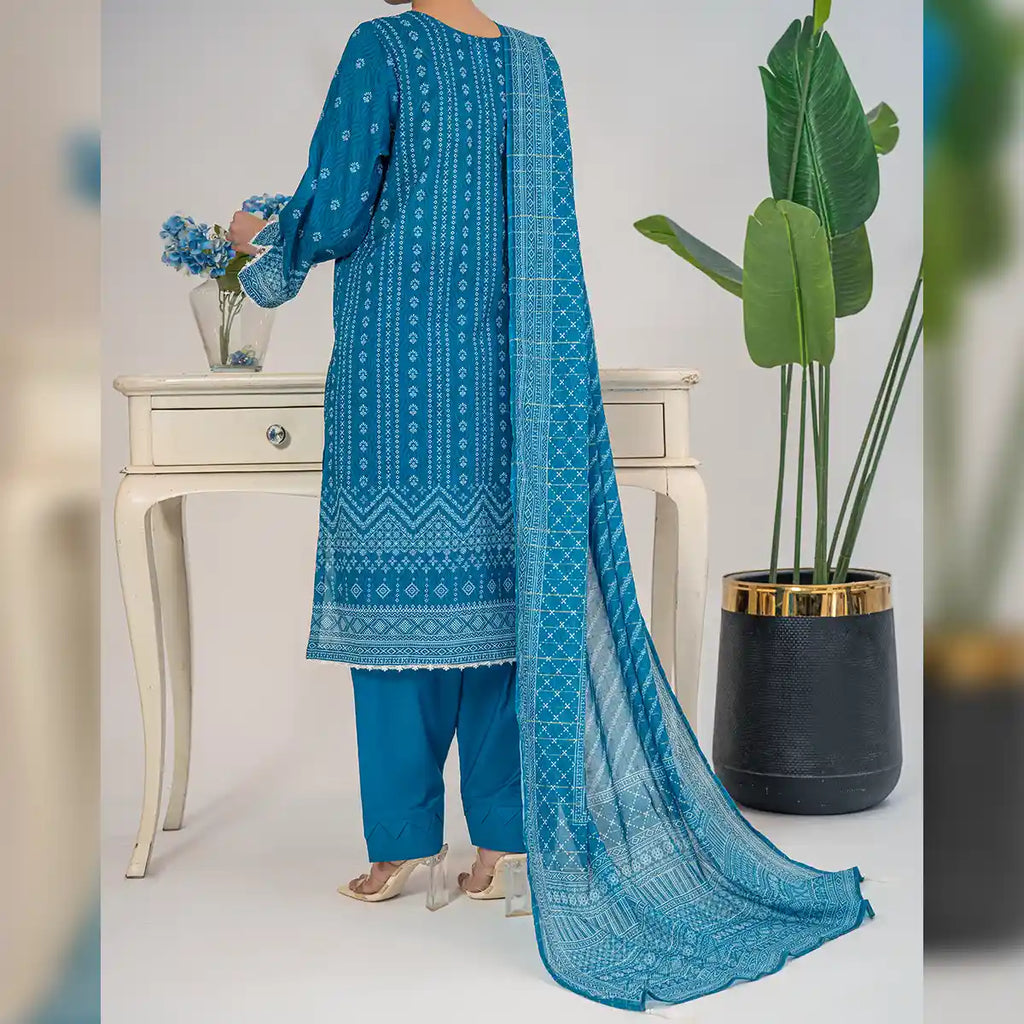 Avesta By KBC Fashion – 3-Piece Unstitched Printed Lawn Suit – (Royal Blue)