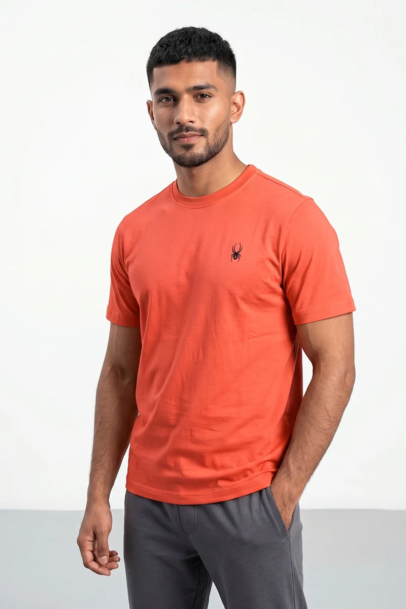 Spyder Men’s Crew Neck Printed T-Shirt – Coral