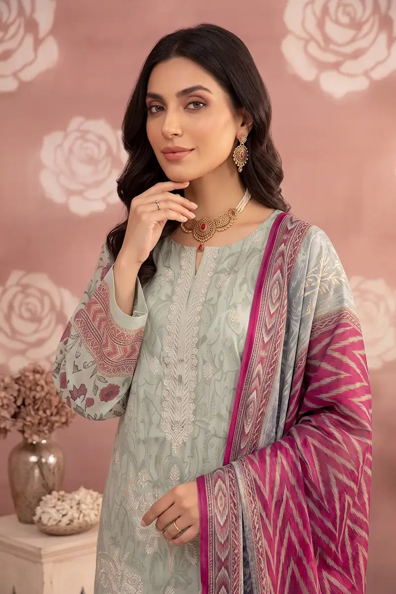 Rimal Vol 87 Embroidery Unstitched 3-Piece Lawn Suit (Light Seafoam)