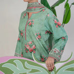 Parthia By KBC Fashion - 3PC Unstitched Printed Cambric Suit (Mint Green)