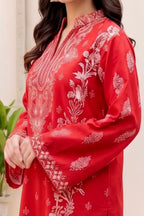 Aryana By KBC Fashion - 3PC Unstitched Printed Lawn Suit (Red)