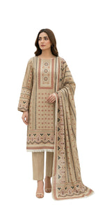 Keyseria By Jaffrani-3PC Unstitch Lawn Chapter-6 (Light Gray)