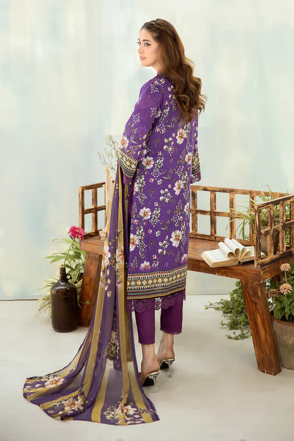 Maya By Johra lawn with Digital Printed Chiffon Dupatta, 3-piece unstitched
