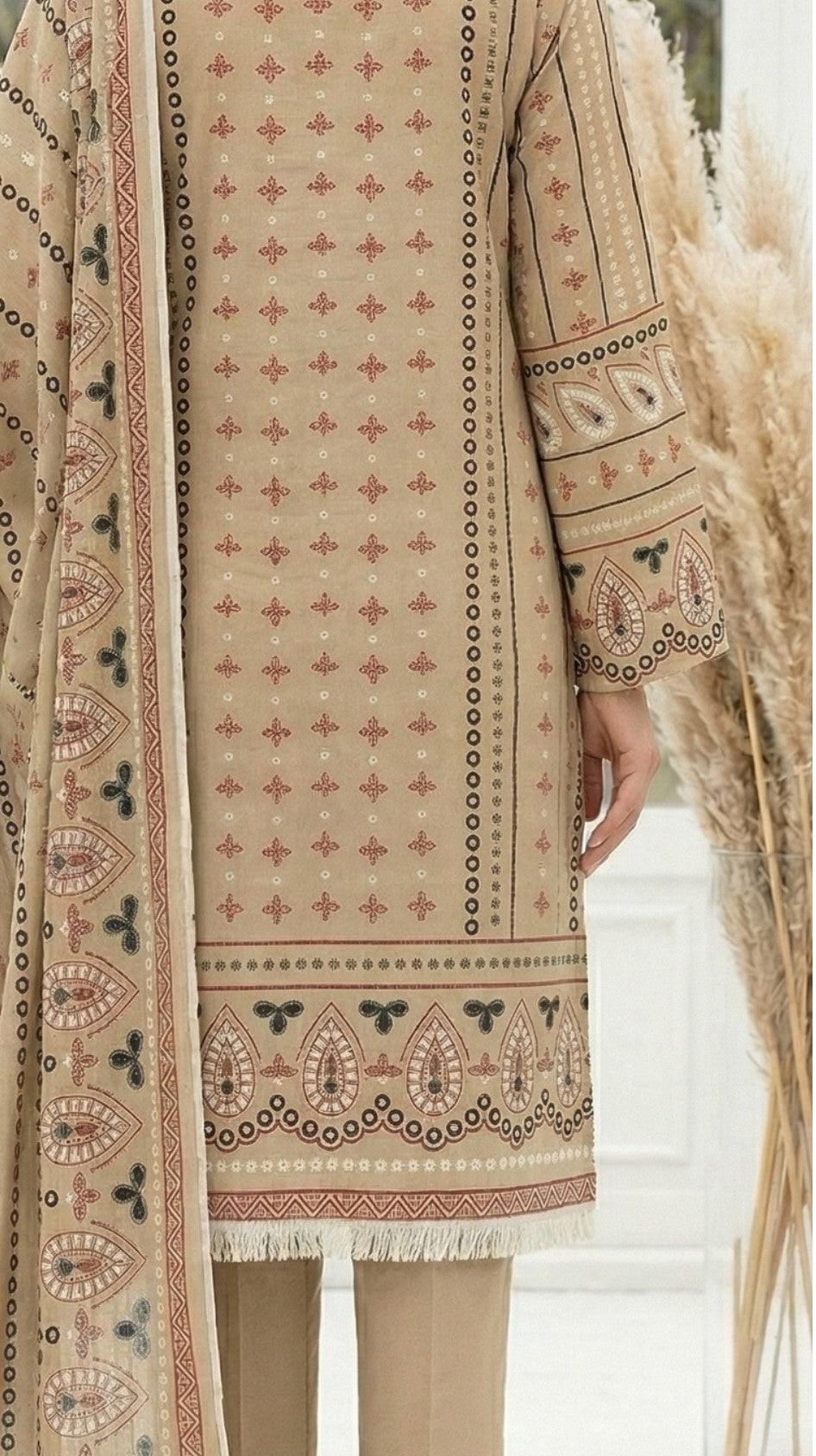 Keyseria By Jaffrani-3PC Unstitch Lawn Chapter-6 (Light Gray)