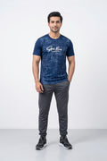 Fashion - Super Minds Men’s Dry Fit Printed Crew Neck T-Shirt ( Blue )