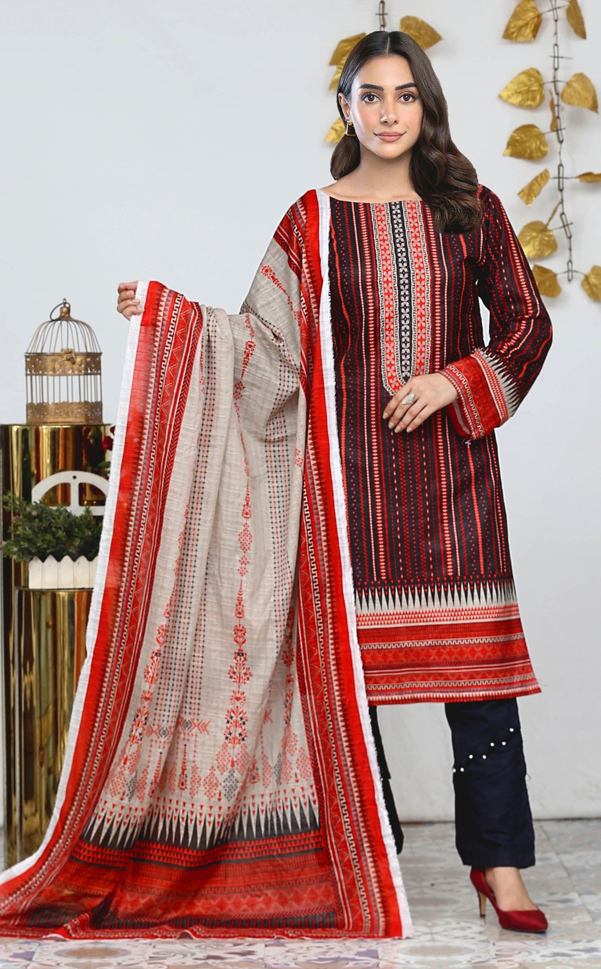 USMAN KASHIF MAHIR DORIA – 3 Piece Unstitched Lawn Suit – CHP-52