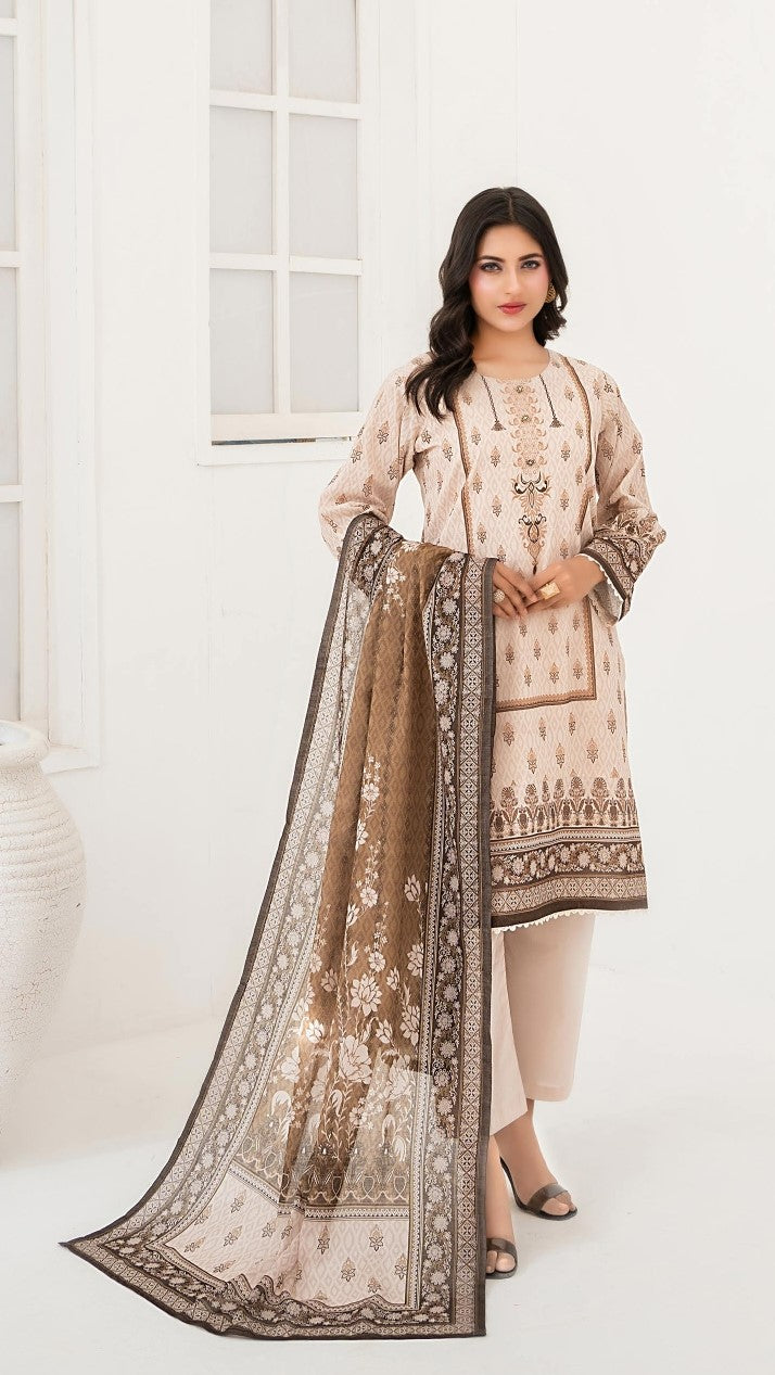 SARA – Unstitched Printed Lawn 3-Piece Suit