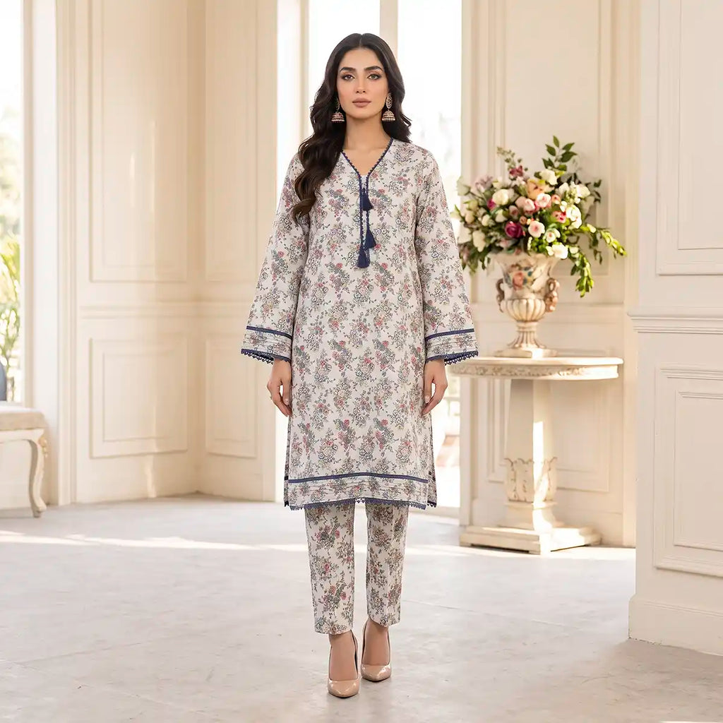 Sana Safinaz 2-Piece Stitched Khaddar Suit (White)