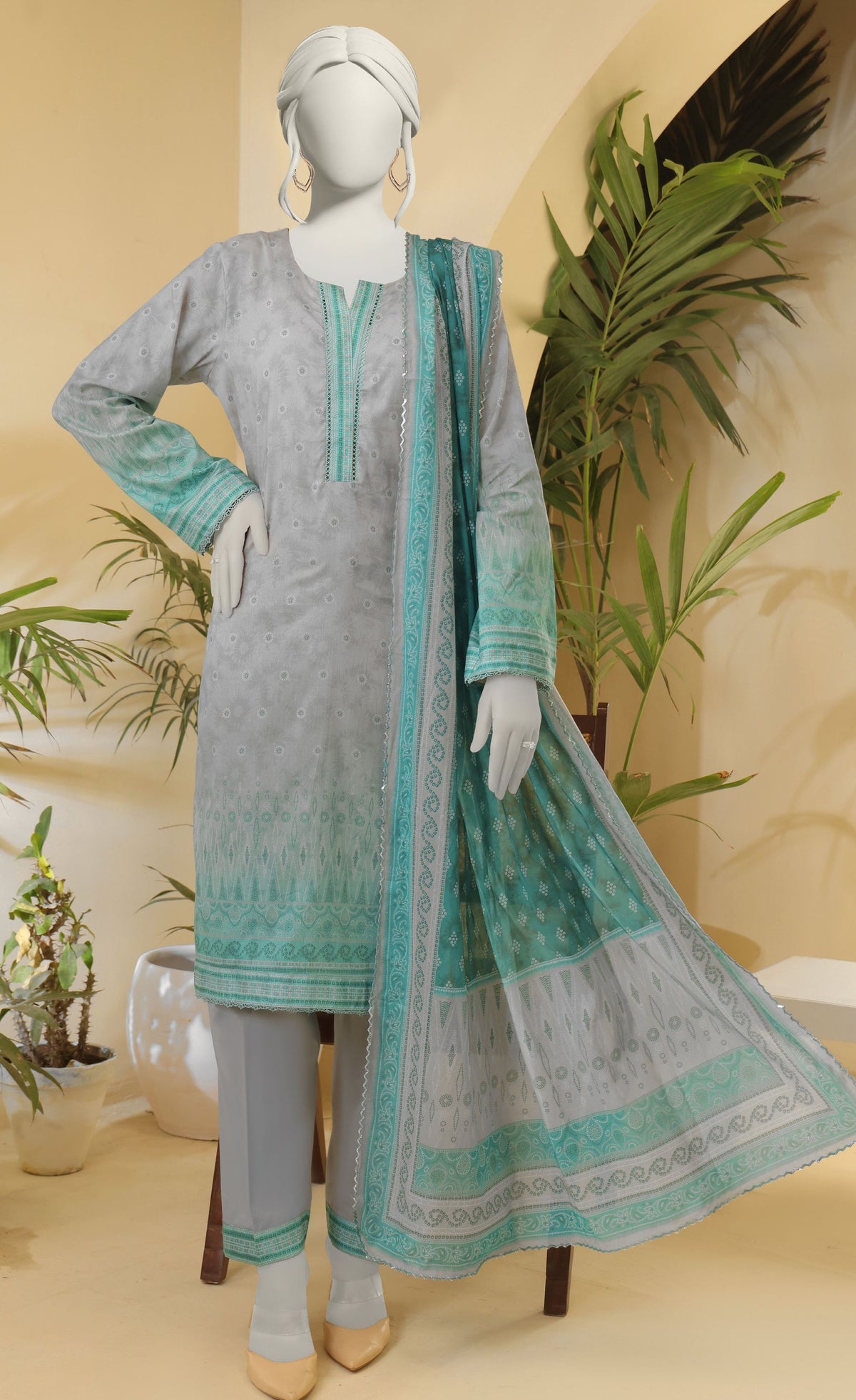 ALMEERAH-FLORAL – Unstitched 3 Piece Lawn Suit