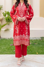 Aryana By KBC Fashion - 3PC Unstitched Printed Lawn Suit (Red)