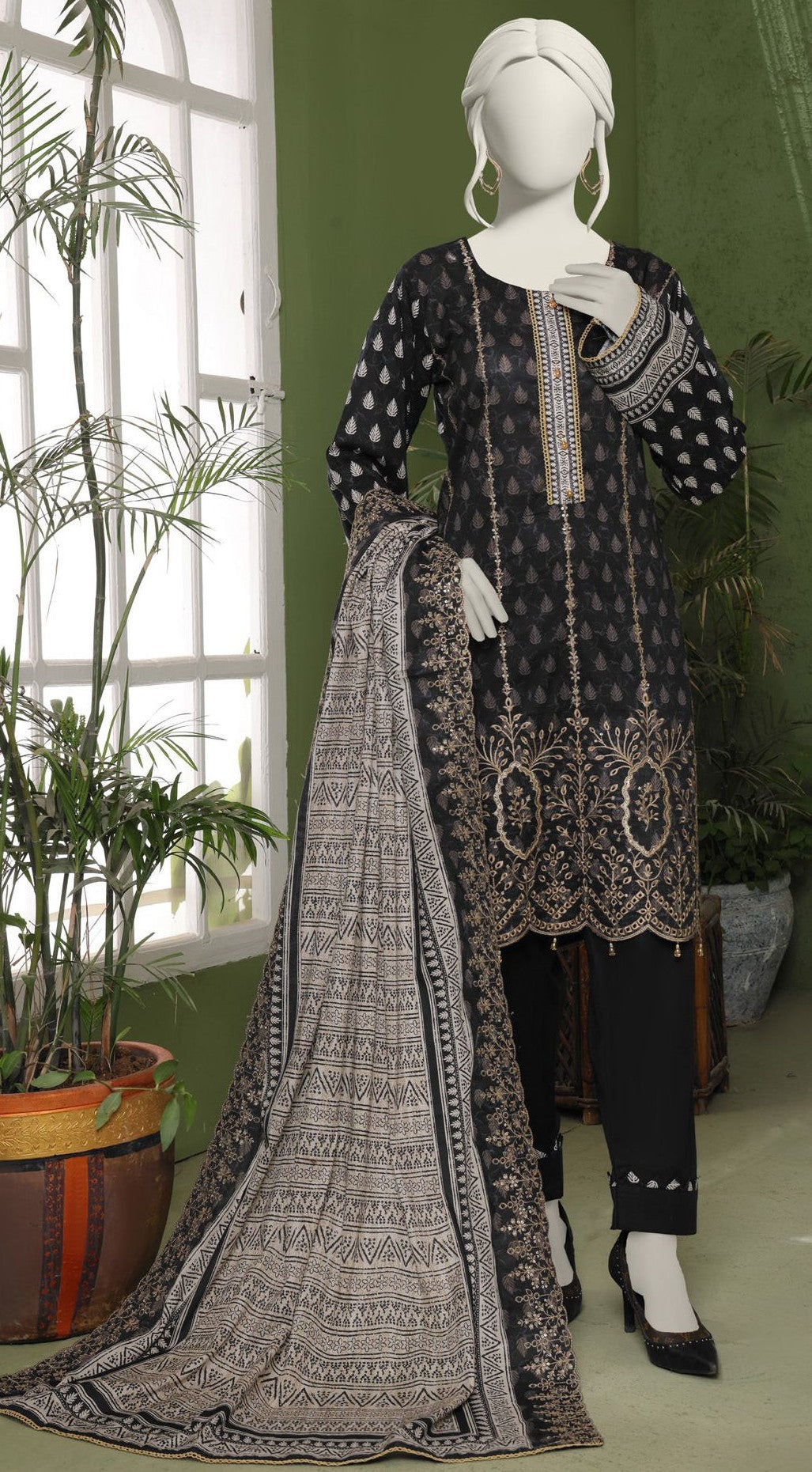 Luxuria By Almeerah | Embroidered 3 Piece Unstitched Suit